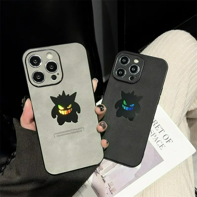 Apple Iphone 15 Pro Max - Cartoon Anime Gengar Lederen Textuur Laser