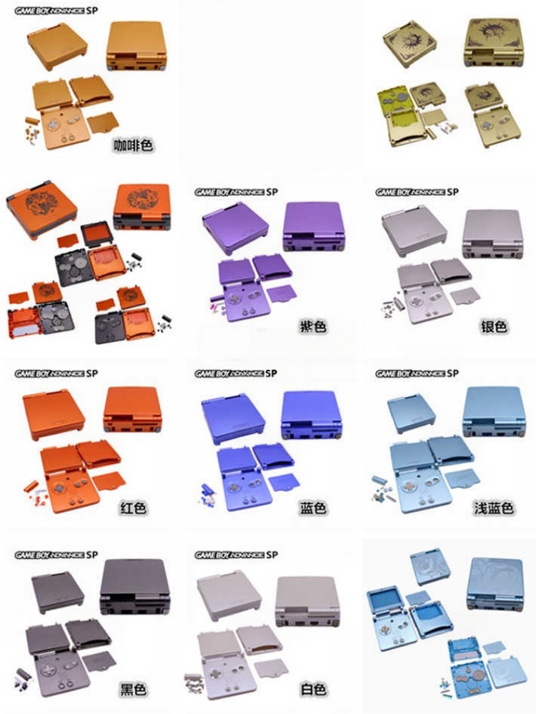 Handheld Game Console - Gba Sp Volledige Vervangende Behuizing Paars