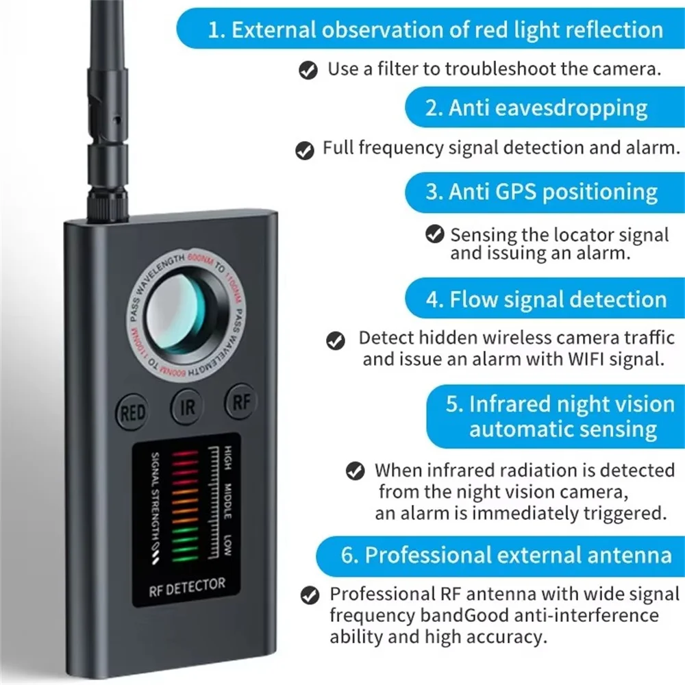 Electronics Gadgets Sale - Verborgen cameradetector Anti-spionagegadgets Professioneel draadloos signaal