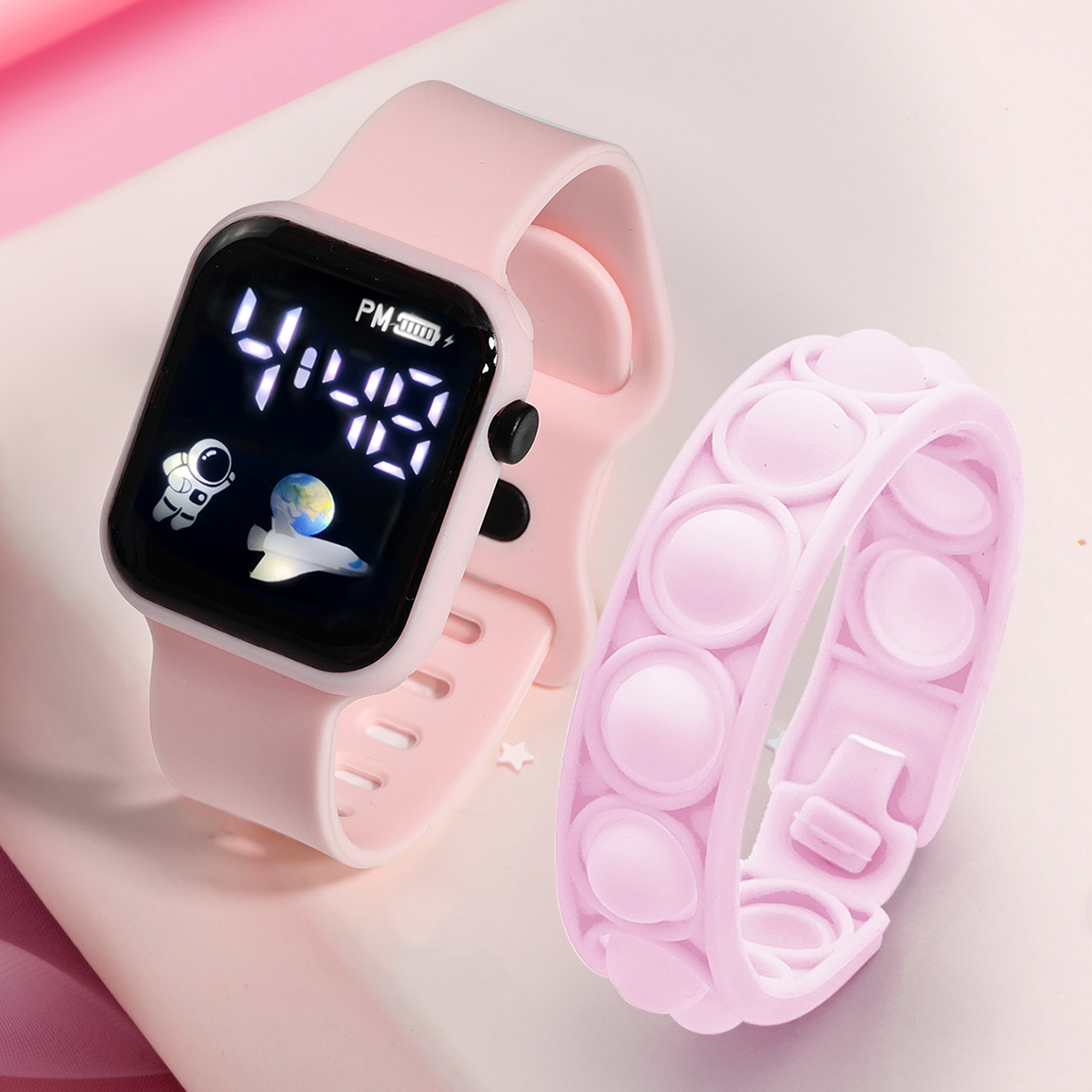 Smart Watch Kids - 2 Stuks Kinder Slim Horloge Armband