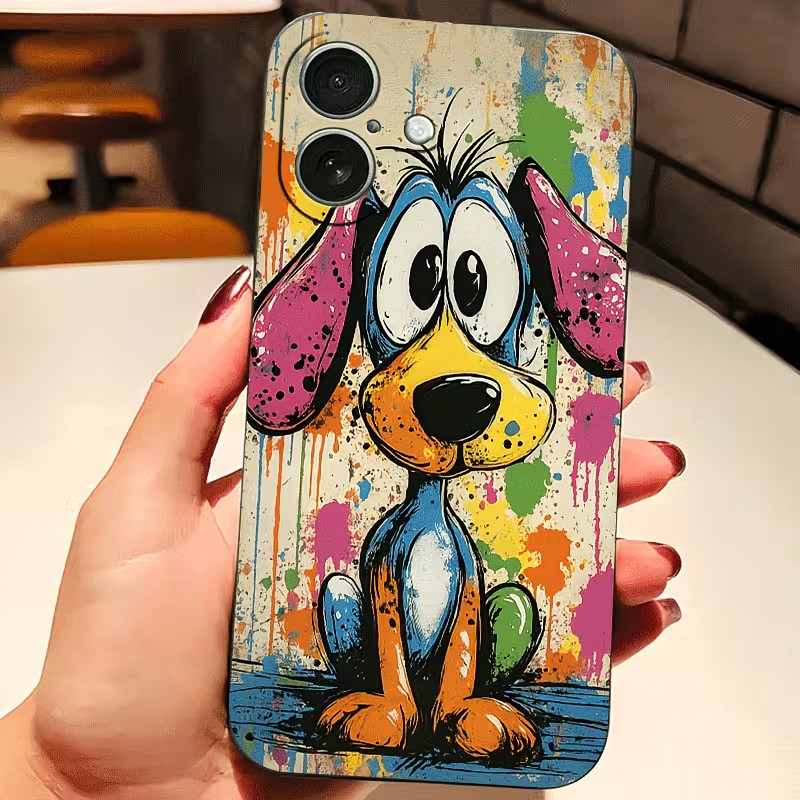 Graffiti gekleurde puppy TPU t - Apple Iphone 15 Pro Max recensie en prijs